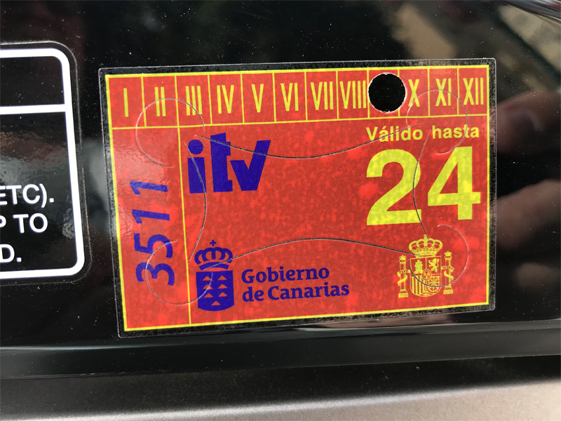 Besiktningsmärke ITV Gran Canaria